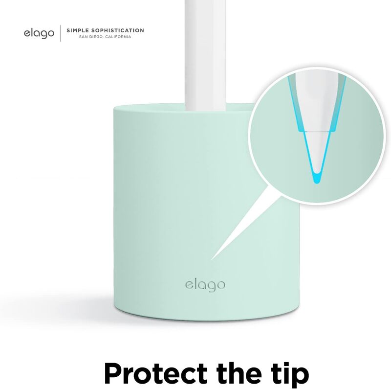 elago Silicone Stand Compatible with Apple Pencil (1st and 2nd Generation), Apple Pencil (USB-C) and Any Tablet Stylus Pen with or Without Case or Sleeve, Durable Holder - Mint